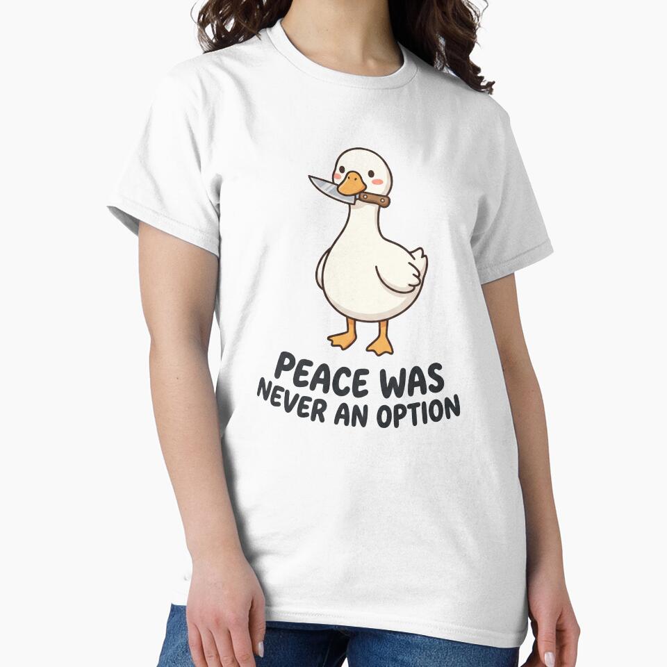 Knife Goose - Peace Was Never an Option // Silly Animal Sticker by Astraphyllia
