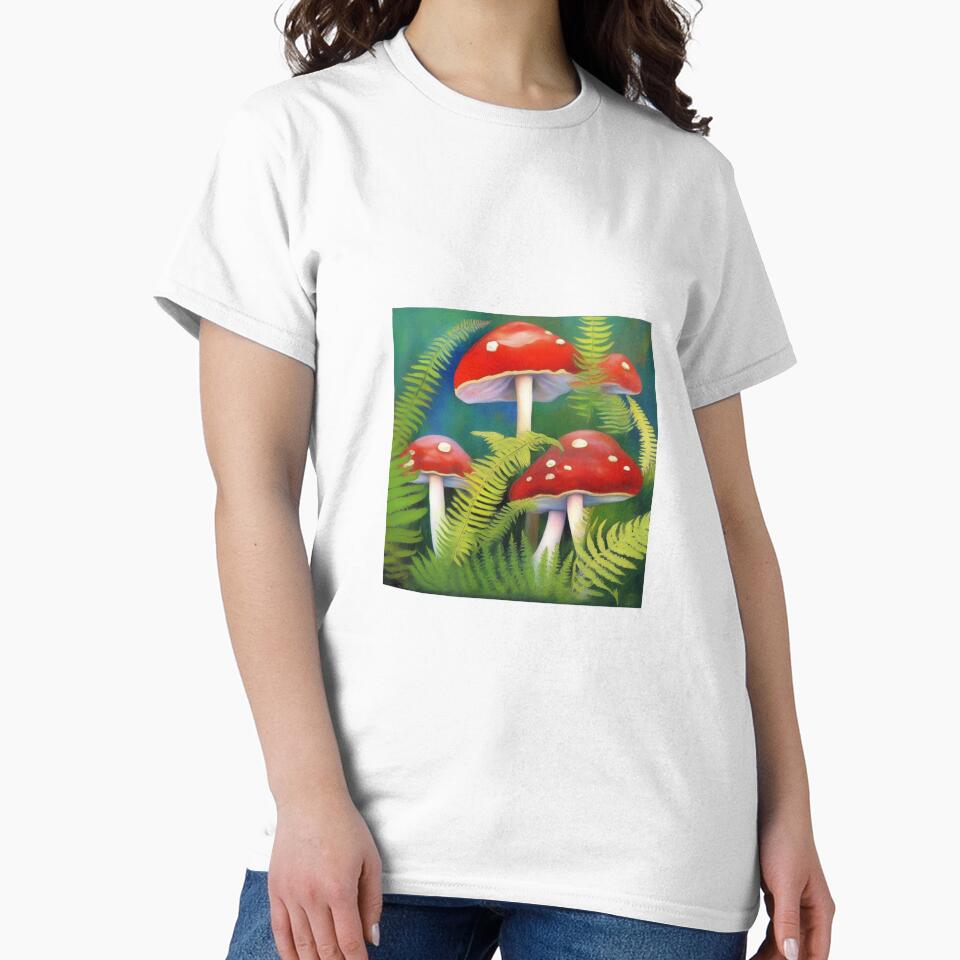 Red mushrooms with ferns by Christies  Creations