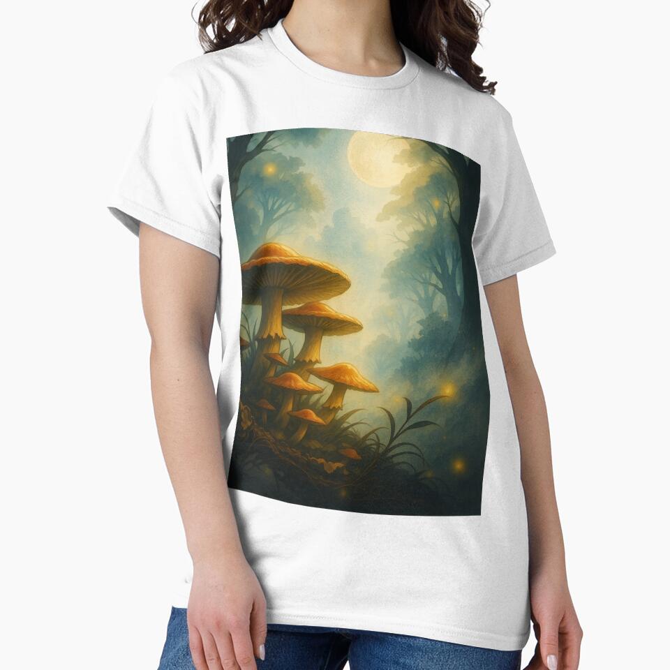 Moonlit Enchanted Mushrooms – Mystical Fantasy Forest Art by The Rogue Mark
