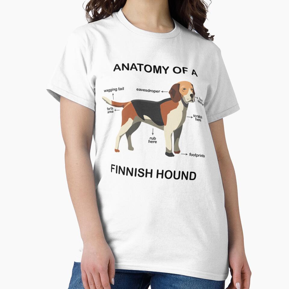 Funny Finnish Hound Anatomy of a Dog Breed by TopTeeShop