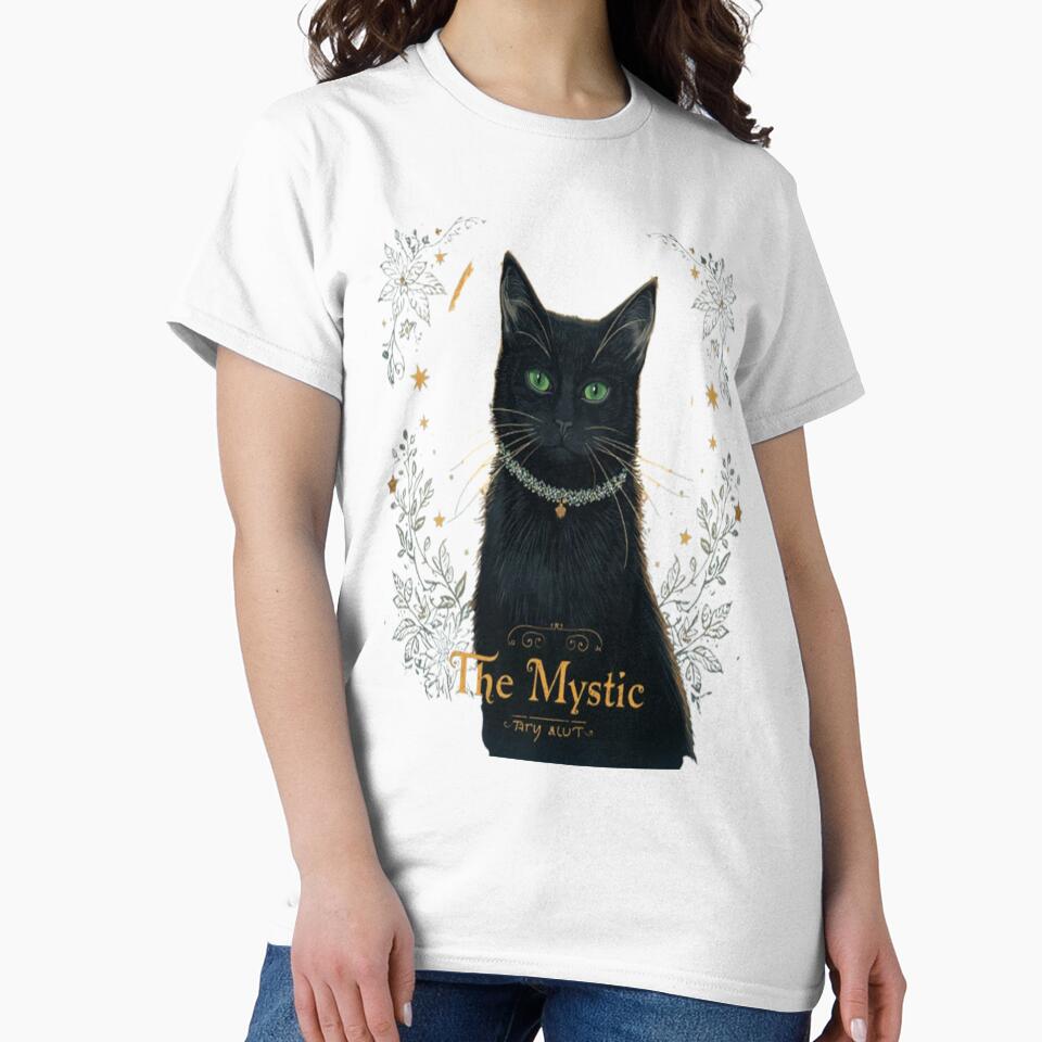 ? The Mystic Cat – Tarot Card Aesthetic T-Shirt by Whispering Colors