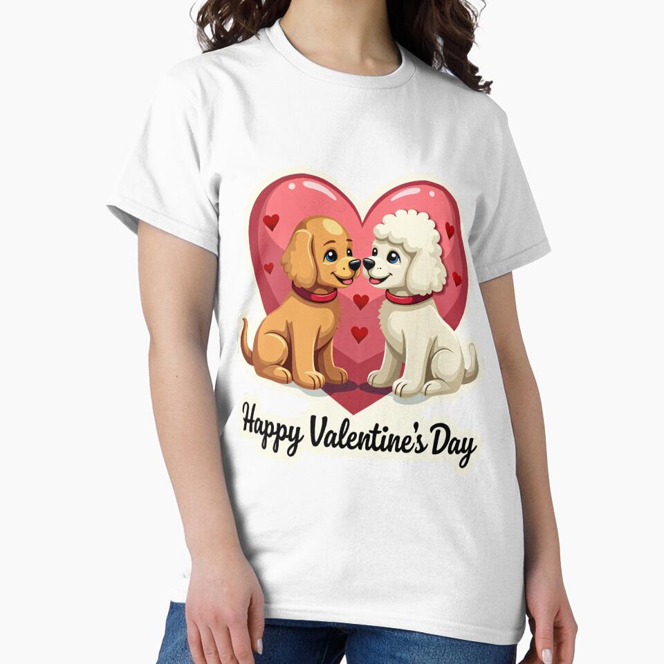 Cute Puppy Love Happy Valentine's Day Golden Retriever & Poodle by The Grumpy Pet Club
