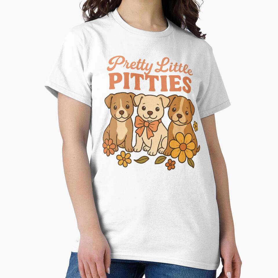 Pretty Little Pitties – Cute Retro Pitbull Puppy Trio by Barrivey