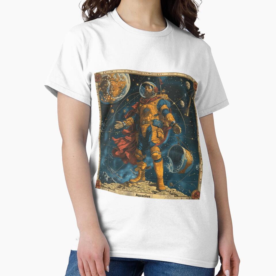 Vintage SciFi Style Aquarius Zodiac Sign by AiHead