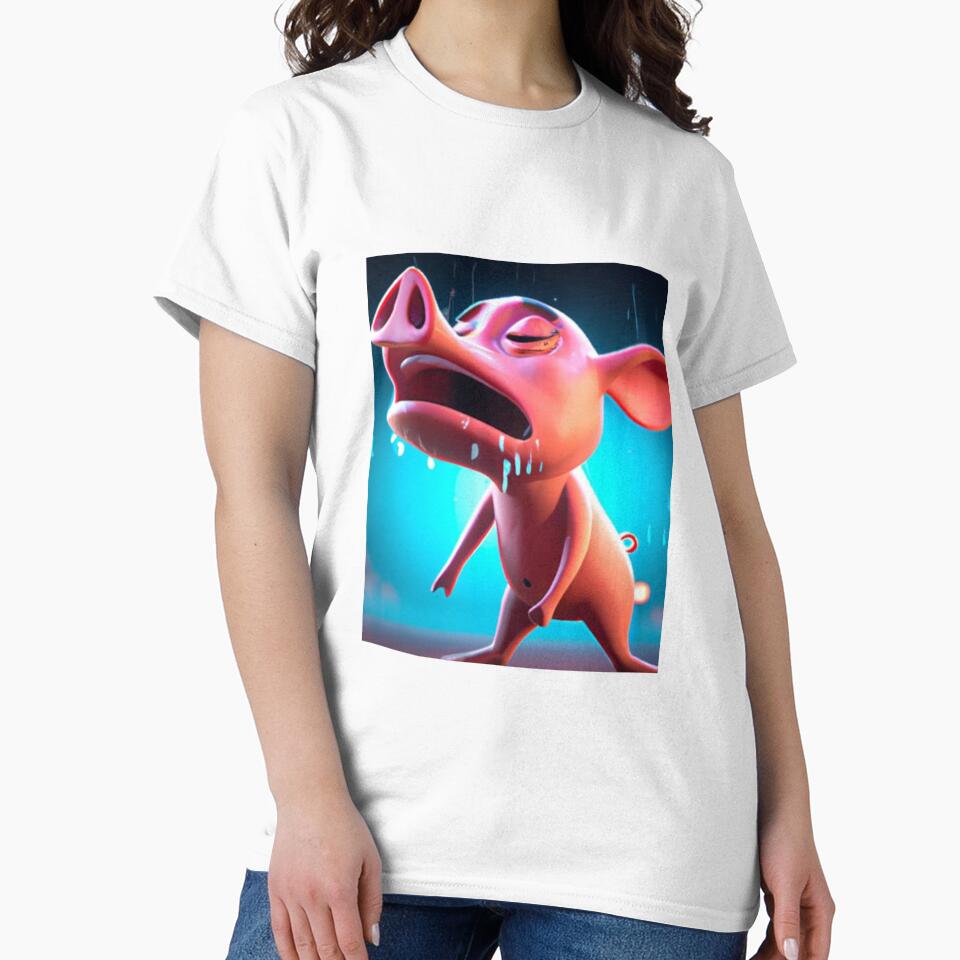 Very Sad Pig.  Crying Animals by LeanDesigns