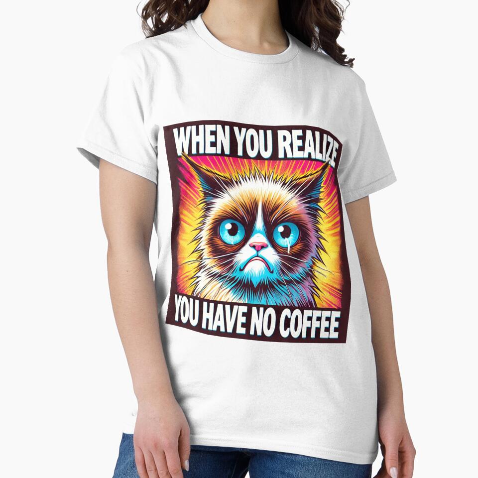 Grumpy Cat Meme When You Realize You Have No Coffee by CatmemesArt