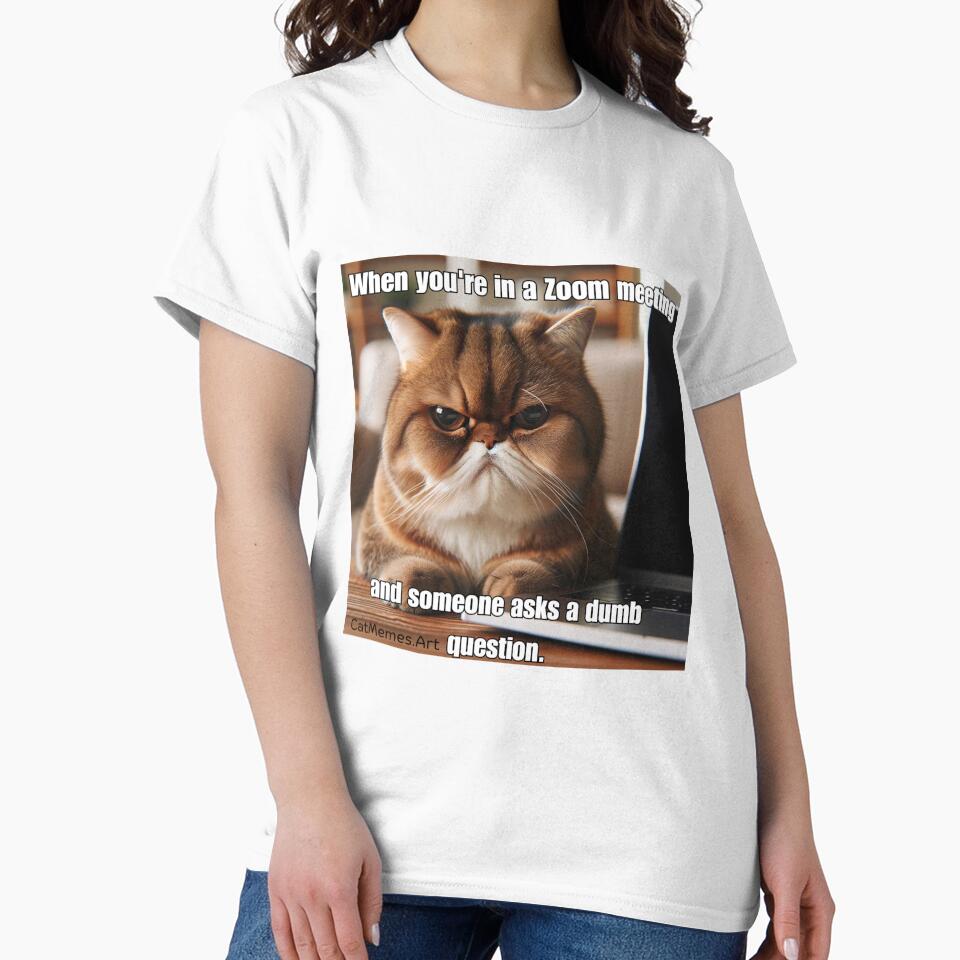 Grumpy Cat Meme - When You're in a Zoom Meeting by CatmemesArt