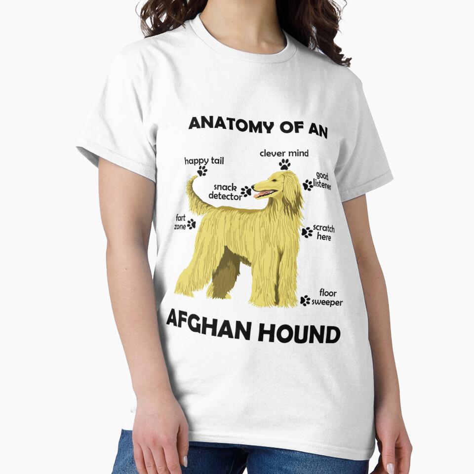 Funny Afghan Hound T-Shirt Anatomy of a Dog Breed by TopTeeShop