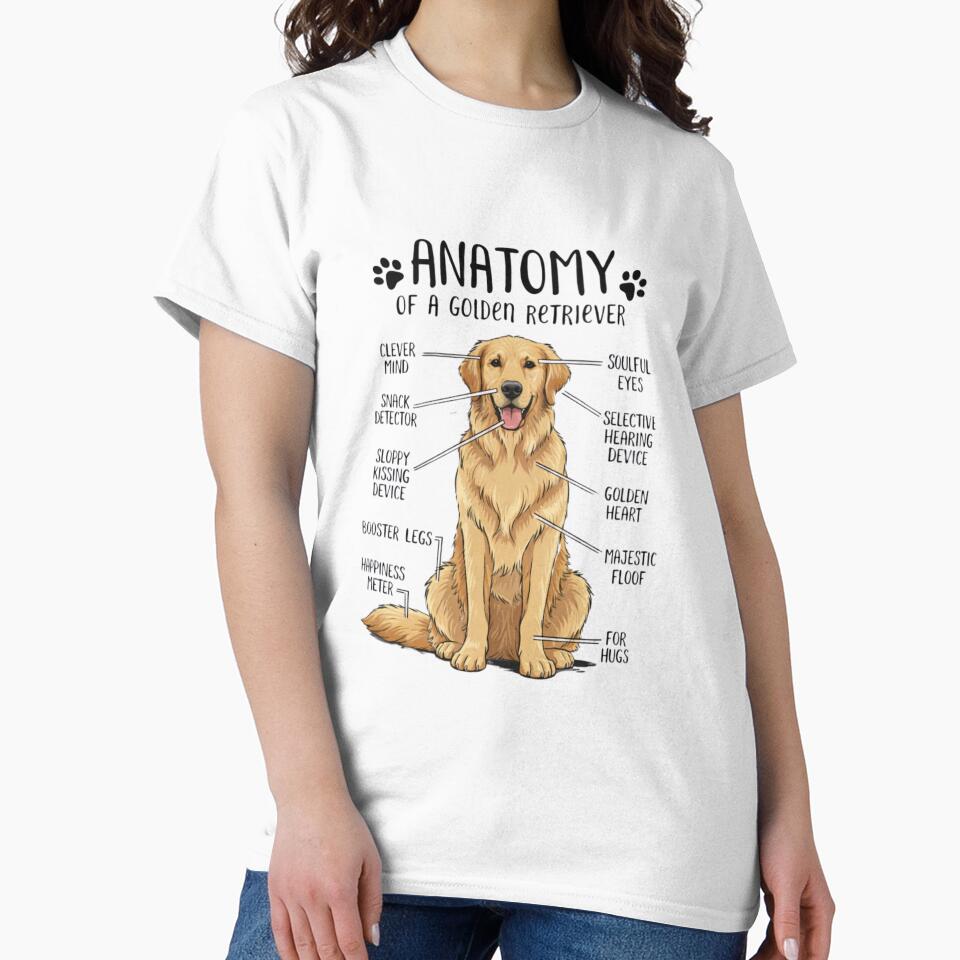 Anatomy of a Golden Retriever Funny Dog Lover Gift Shirt by Odd Culture Supply