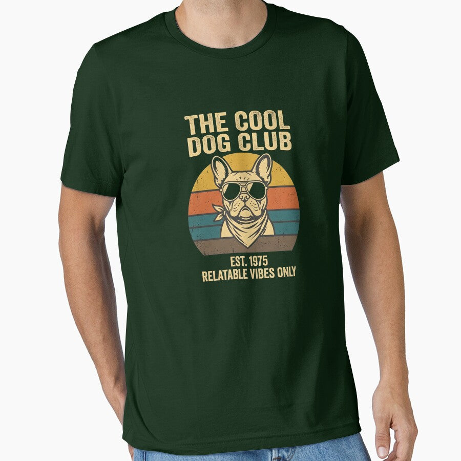 Retro French Bulldog The Cool Dog Club Vintage Sunset by KaysonSmith