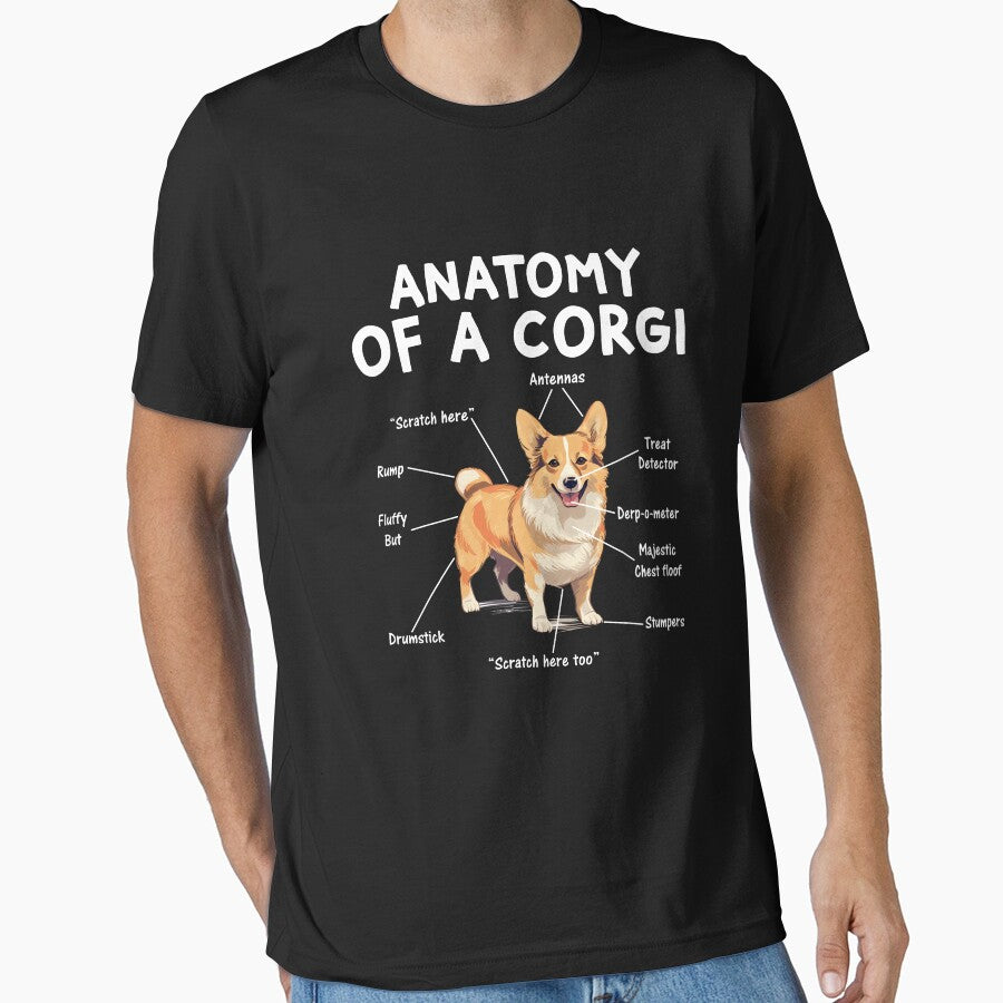 Anatomy Of A Corgi Funny Dog Lovers Men Women Boys Girls by DexertimaArt
