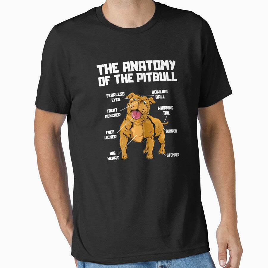 The Anatomy of a Pitbull Funny Pitbull Terrier by wowart4u