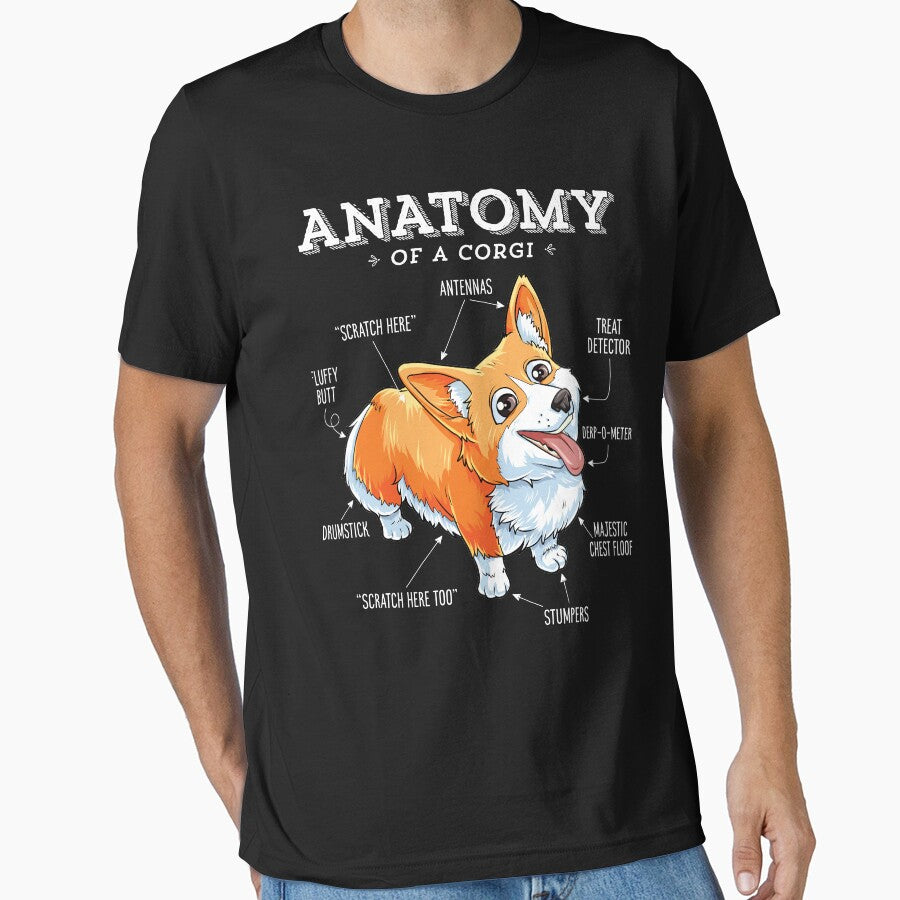 Anatomy of a Corgi T-Shirt Funny Corgis Dog Puppy Shirt by LiqueGifts
