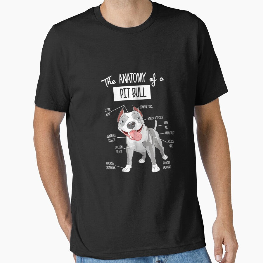 Anatomy Of A Pitbull T-shirt Dog Lover by HansShields