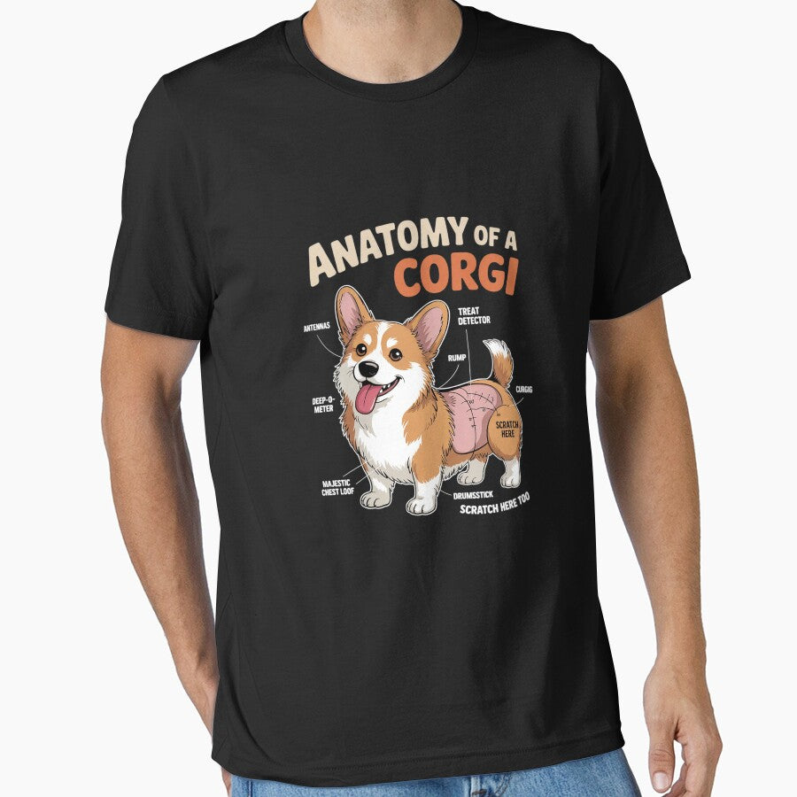 Anatomy of A Corgi Pet Dog Lover Men Women Kids by MarkLeedsArt