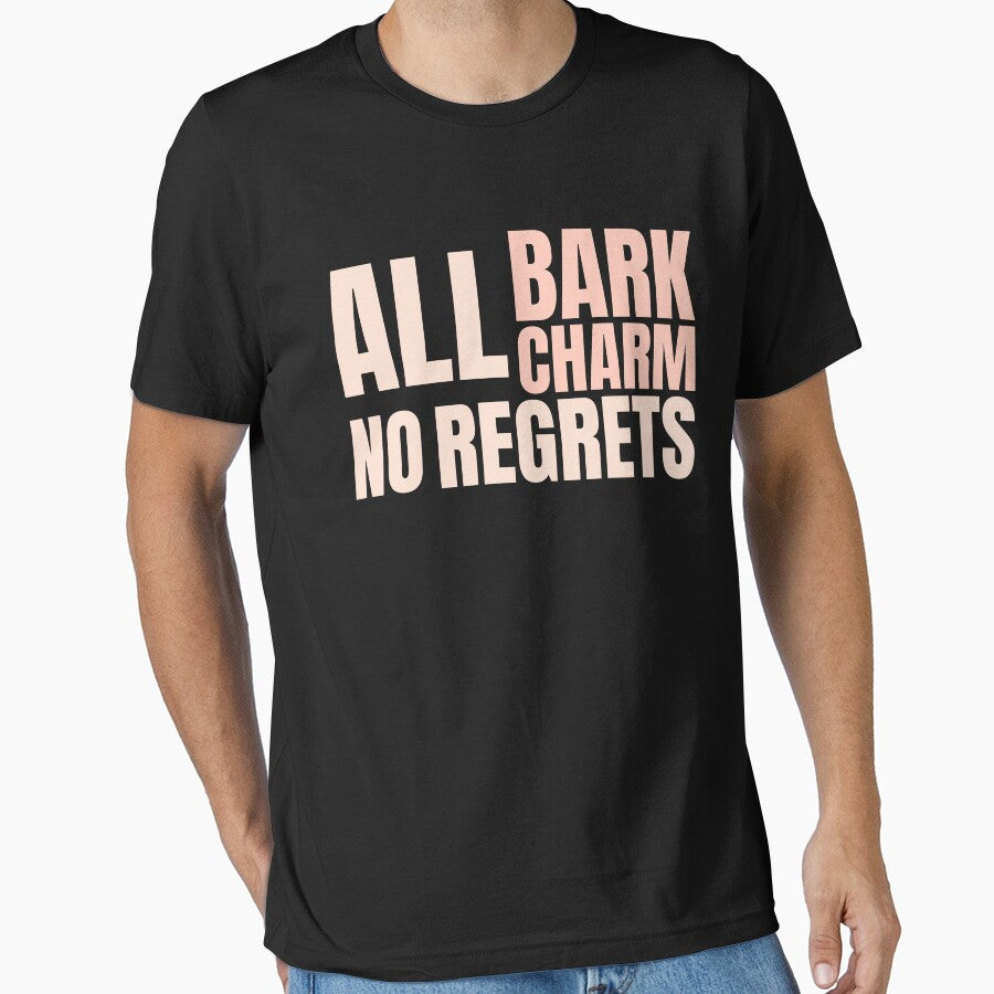 All Bark All Charm No Regrets Dog Mom Retro Typography by PrintivoraHub