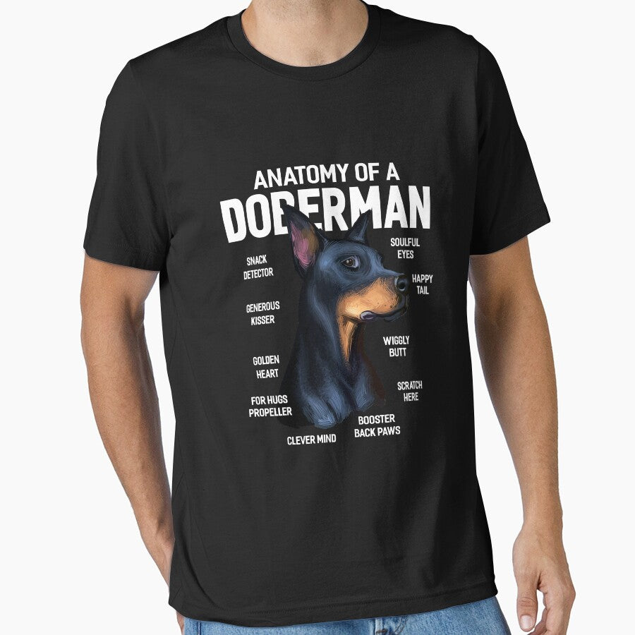 Dogs 365 Anatomy of a Doberman Pinscher Dog Funny Gift Long Sleeve by kerricqkat