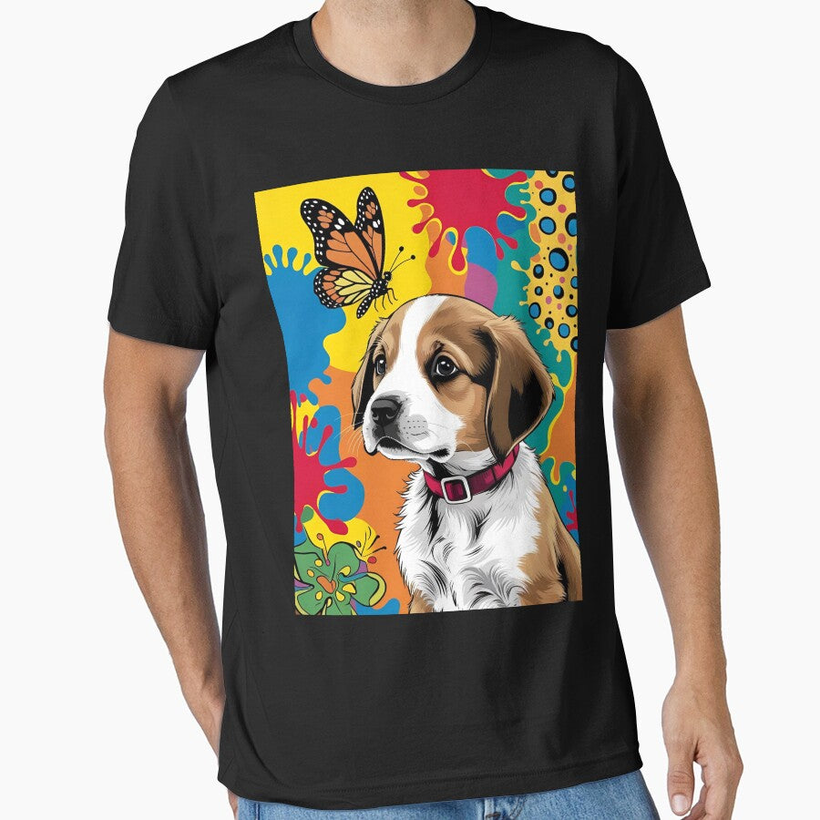 Puppy and Butterfly by The Neon Pastel