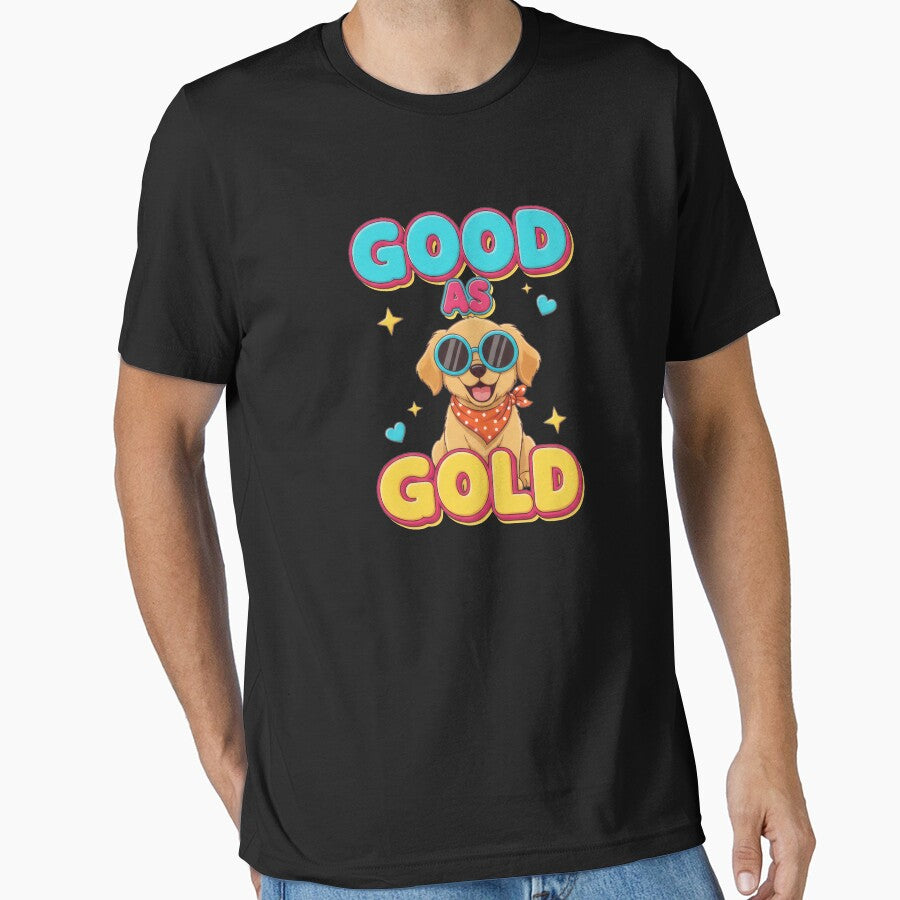 Good As Gold Golden Retriever Puppy Retro Sticker by Xhevahir