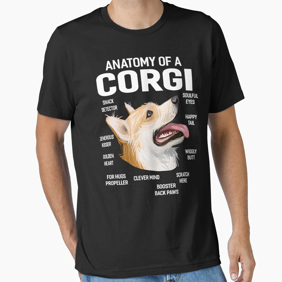 Dogs 365 Anatomy of a Corgi Dog Funny Gift Sweatshirt by augetjalegrei