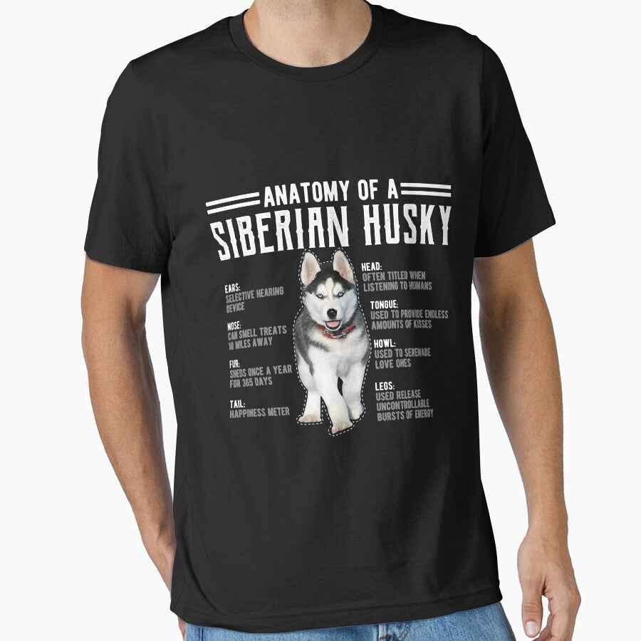 Anatomy of A Husky Siberian Dog Fans Tee by Evrard123123