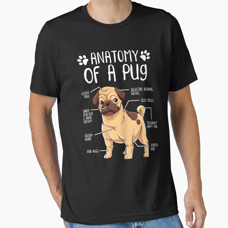 Anatomy of a Pug, Dog, Funny Pet, Paw by TRIPPYPRINTS