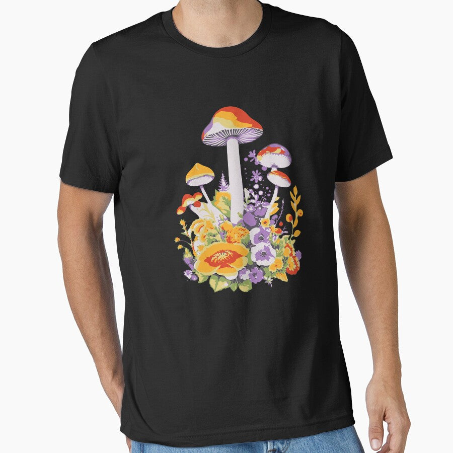 Cottagecore Mushrooms And Flowers by Khihi