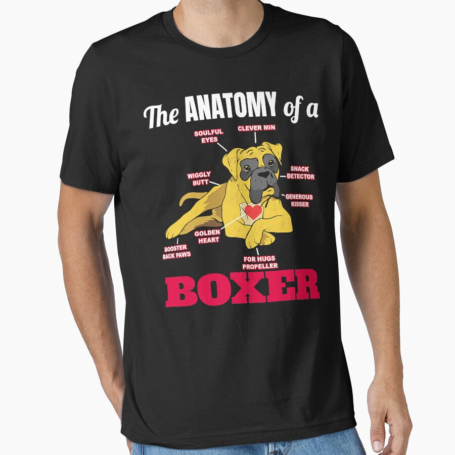 Boxer Dog Pet Paw Animal Lover Anatomy of a Boxer by JamesClarke84
