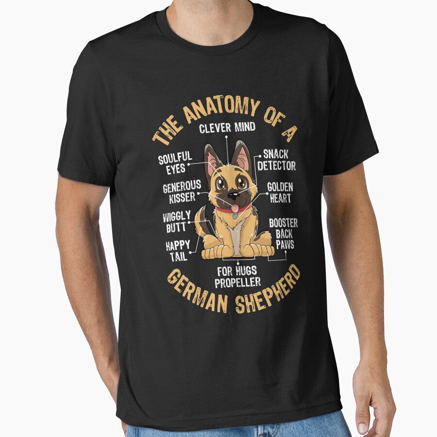 Anatomy of a German Shepherd Shirt for Men Women Boys Girls Kids GSD Dog Lover Gifts by LiqueGifts