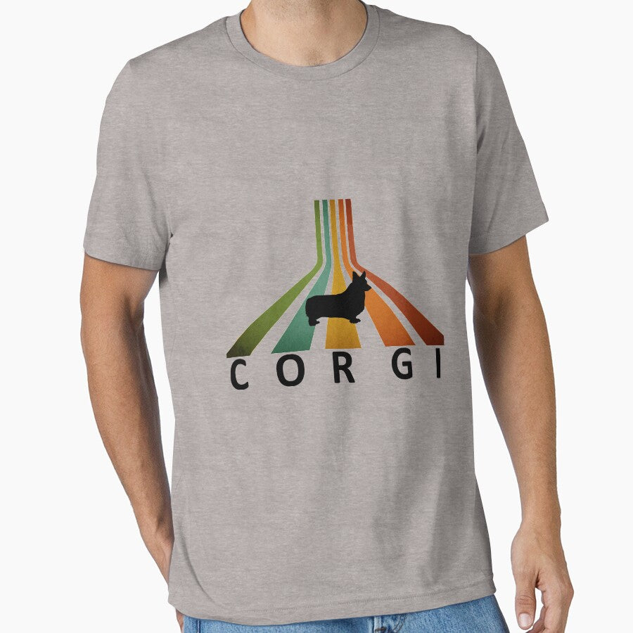 Retro Corgi Vintage Art Design Funny T-shirt by PrimeTees