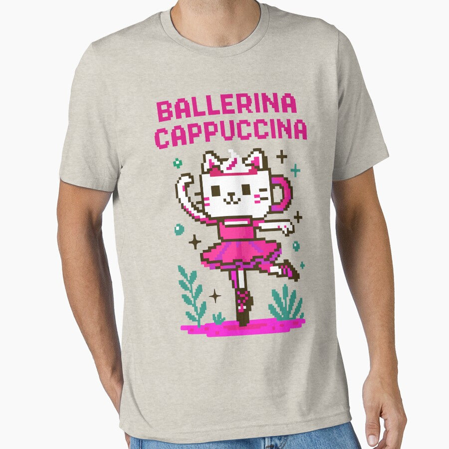 Ballerina Cappuccina Italian Brainrot Memes Pixel by Sitchko