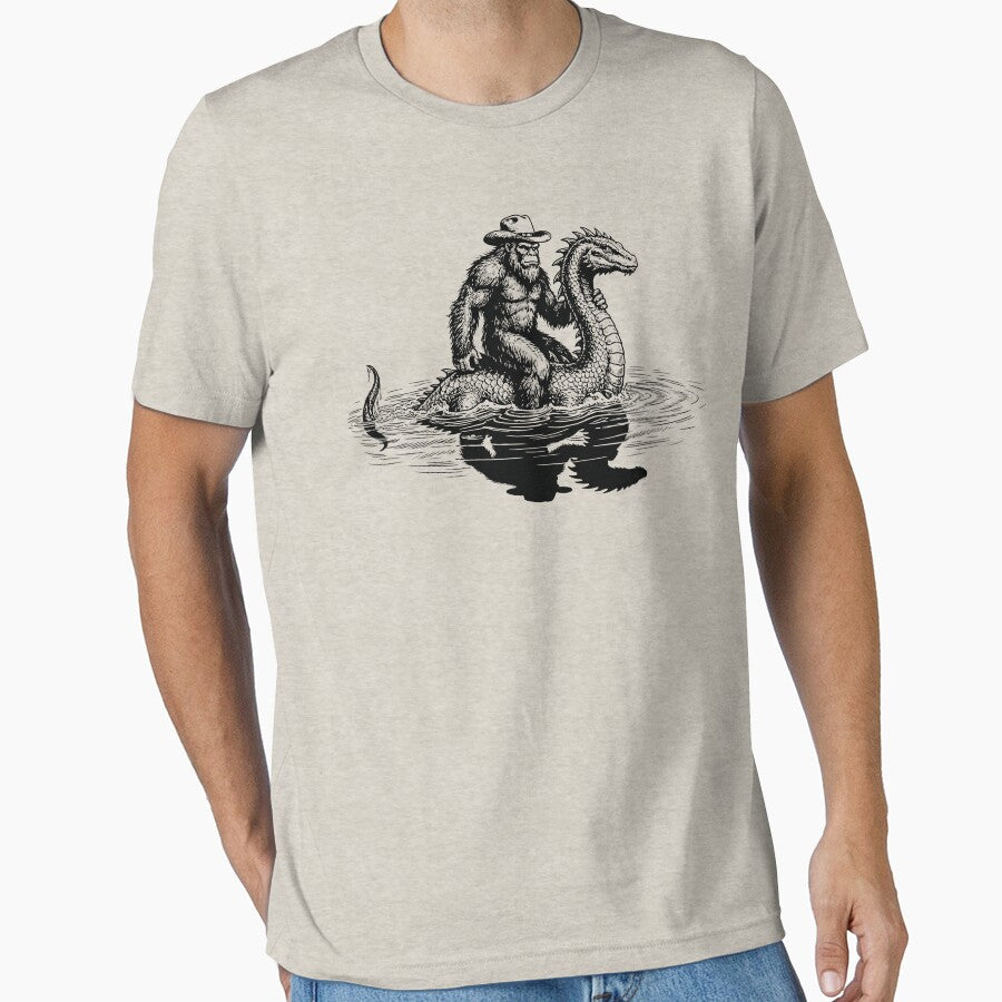 Cowboy Bigfoot Loch Ness Monster Vintage Cryptid by Y-Vibes