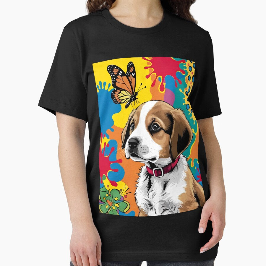 Puppy and Butterfly by The Neon Pastel
