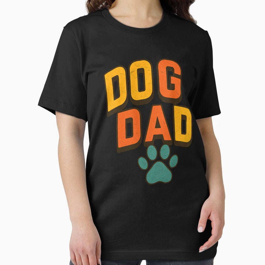 Dog Dad Retro Paw Print Design by flagylART