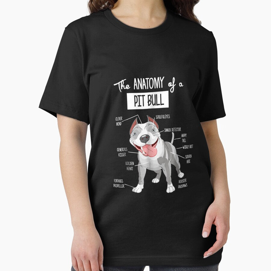 Anatomy Of A Pitbull T-shirt Dog Lover by HansShields
