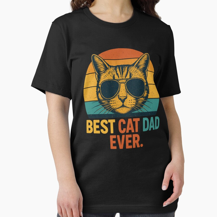 Best Cat Dad Ever Retro Vintage Sunglasses Design by flagylART