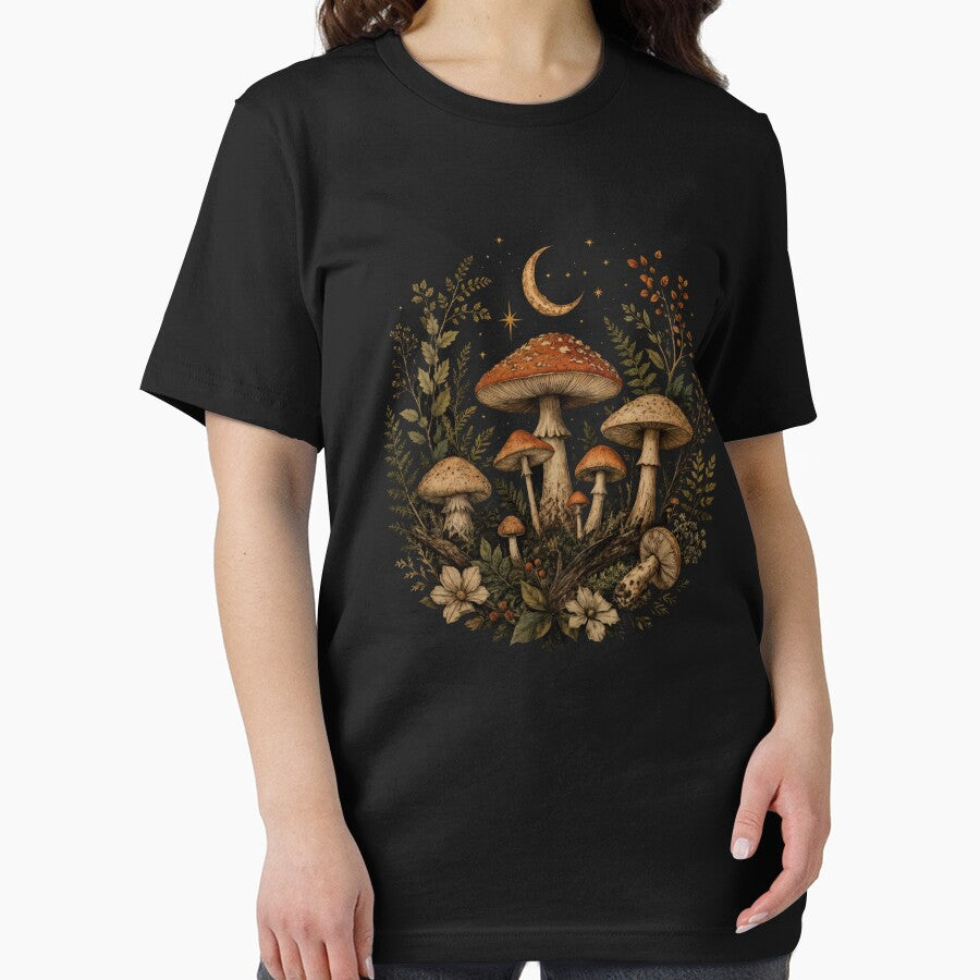 T-Shirt - Wall Art - Whimsical Moonlit Mushroom Grove by ForeverPrintsOK