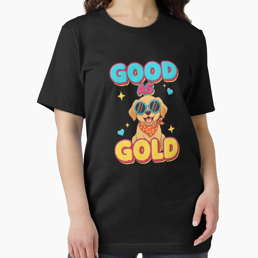 Good As Gold Golden Retriever Puppy Retro Sticker by Xhevahir