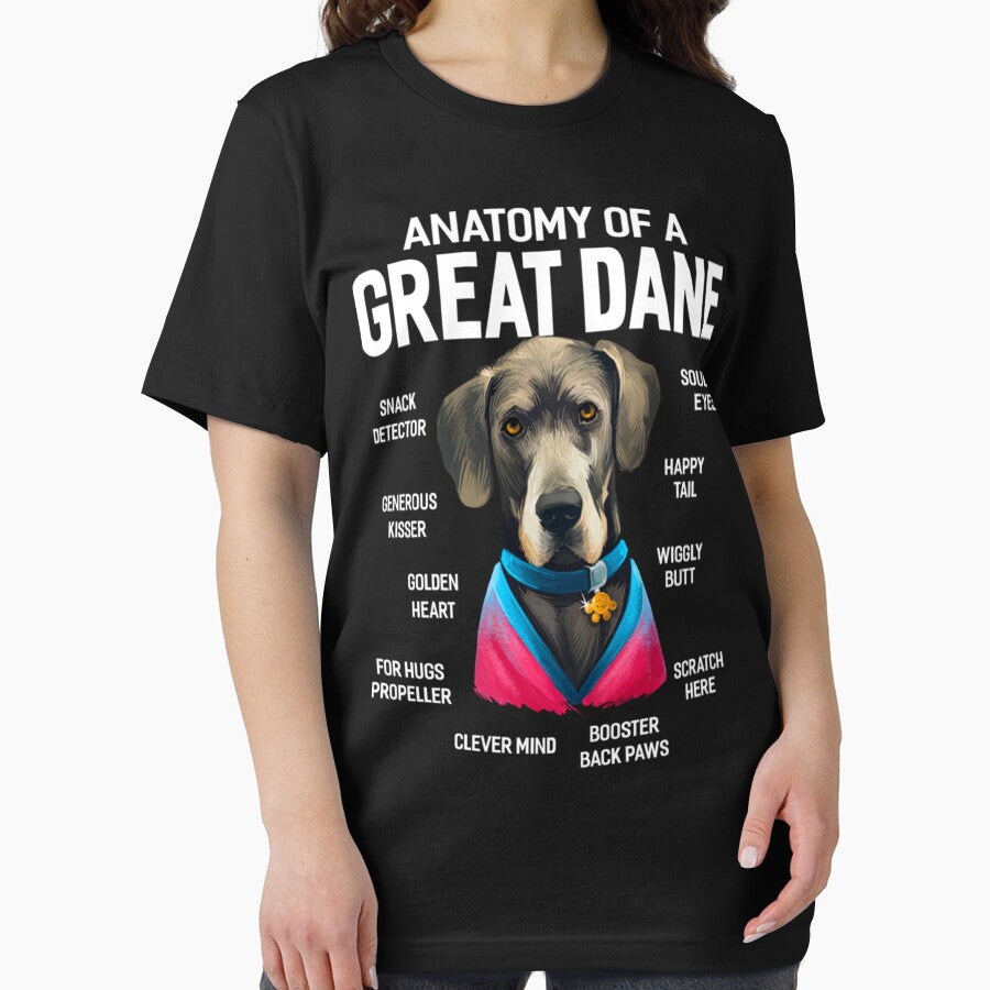 Dogs 365 Anatomy of a Great Dane Dog Funny Gift Pullover Hoodie by augetjalegrei