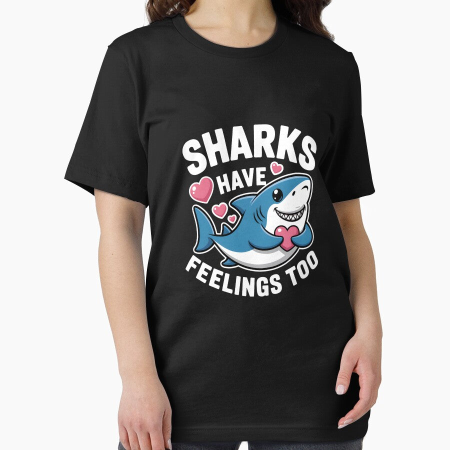 Cute Sharks Have Feelings Too Funny Shark by ViktoonShirts