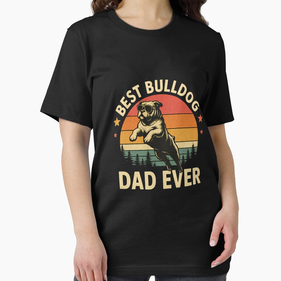 Best Bulldog Dad Ever Funny Retro Father's Day Gift by AnastasiaBorer