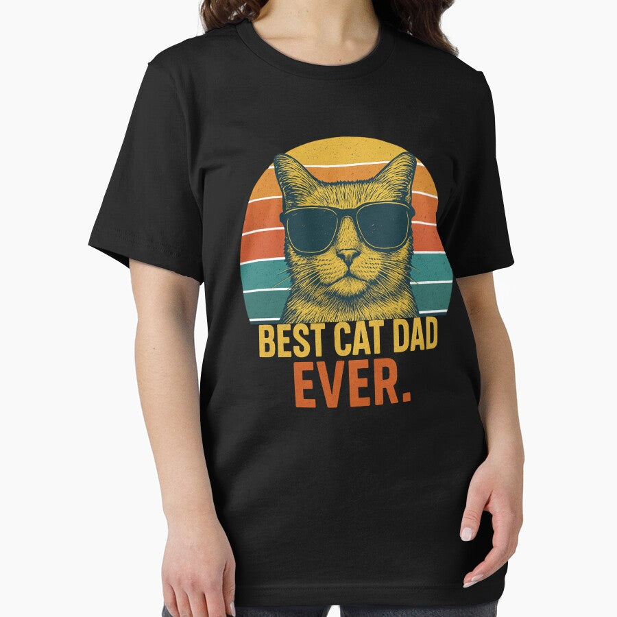Best Cat Dad Ever Retro Vintage Cat with Sunglasses by flagylART