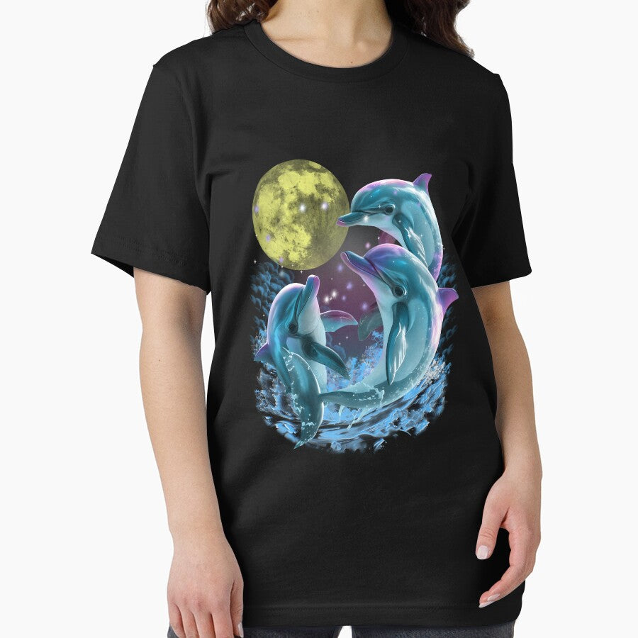 Two Dolphins Howling Moon by rcgela