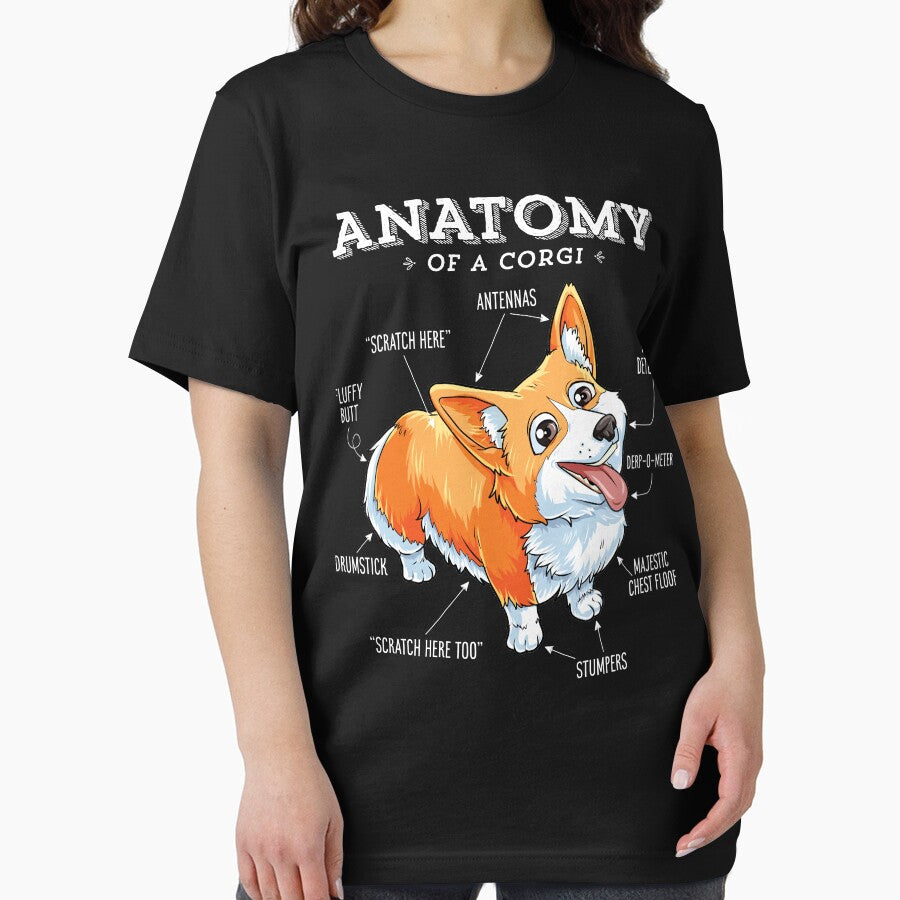 Anatomy of a Corgi T-Shirt Funny Corgis Dog Puppy Shirt by LiqueGifts