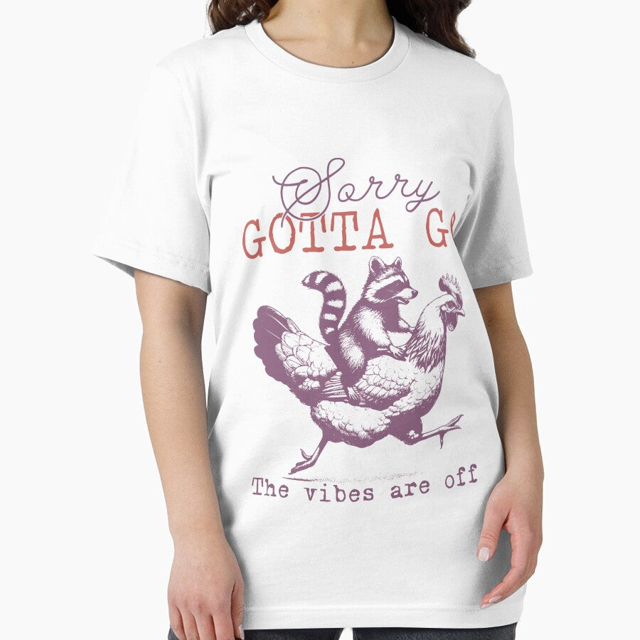 Sorry Gotta Go The Vibes Are Off, Funny Raccoon Chicken Meme by Ariana De Amicis
