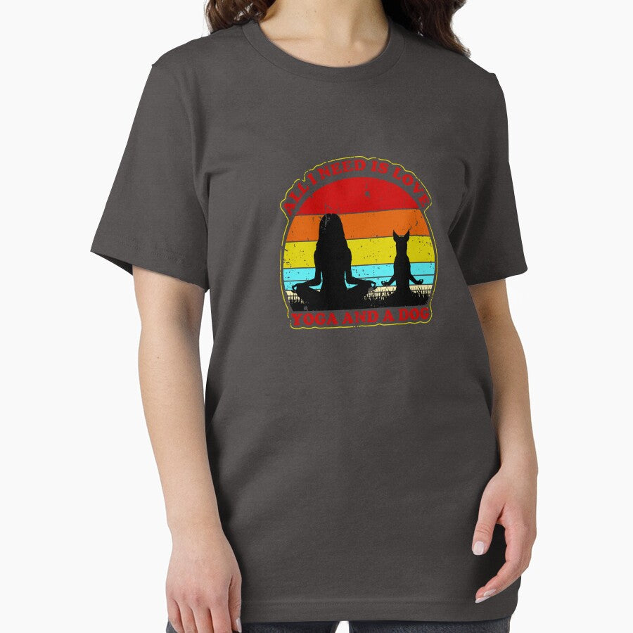 All I need is love yoga and a dog funny vintage by WhaTrends