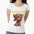 Yorkie Mom, cute pet silkie terrier wearing with baseball cap by BritishDelights