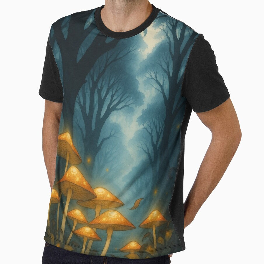 Enchanted Forest Glow – Mystical Mushrooms Under Moonlight by The Rogue Mark