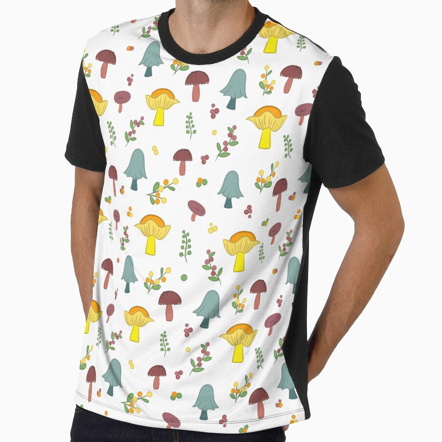 Colorful Mushroom Seamless Pattern by Cherie Brunetti