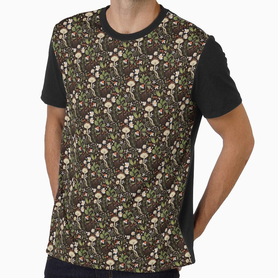 Mushroom Cottagecore Pattern – Woodland Botanical Design by BohemiaArt